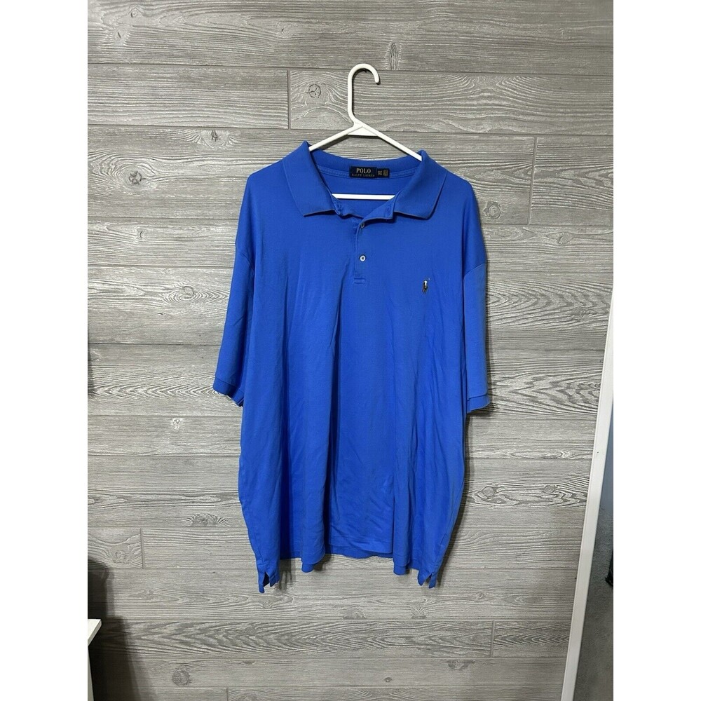 Polo Ralph Lauren Polo Shirt Mens 3XLT Big Blue Soft Touch Flesh Pony Casual